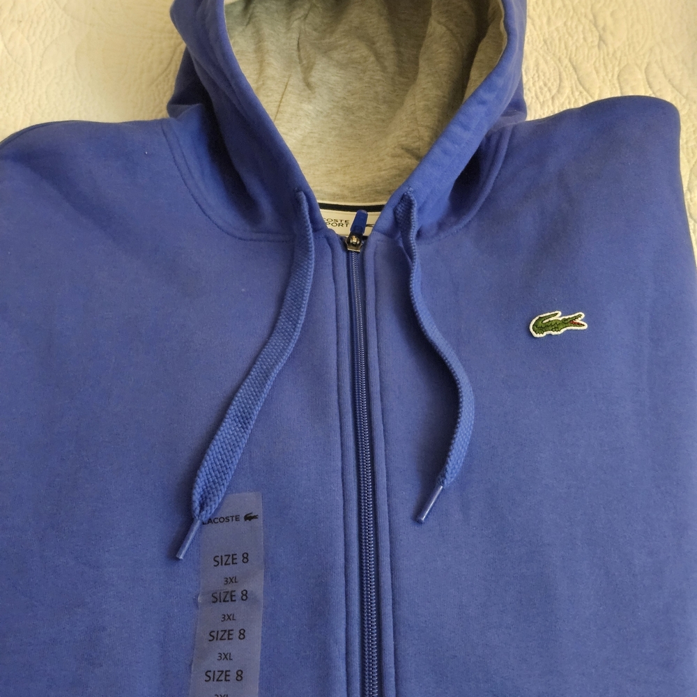 Lacoste Royal Blue Hoodie with Logo NWT Size 3XL